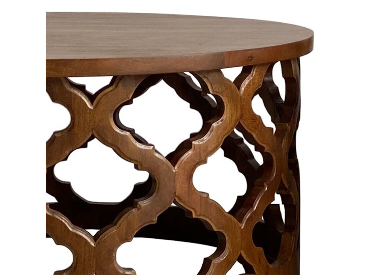 Stolik Kawowy HUGGEN STOR - 80 cm (Karmel) Drewno Styl Glamour