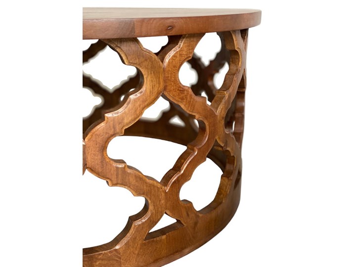 Stolik Kawowy HUGGEN STOR - 80 cm (Bursztyn) Drewno Wysokość 40 cm Styl Glamour