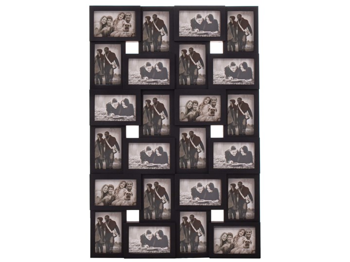 Ramka na zdjęcia 24 zdjęcia multiramka 10x15 czarna Kolor Szary Tworzywo sztuczne Rozmiar zdjęcia 10x15 cm