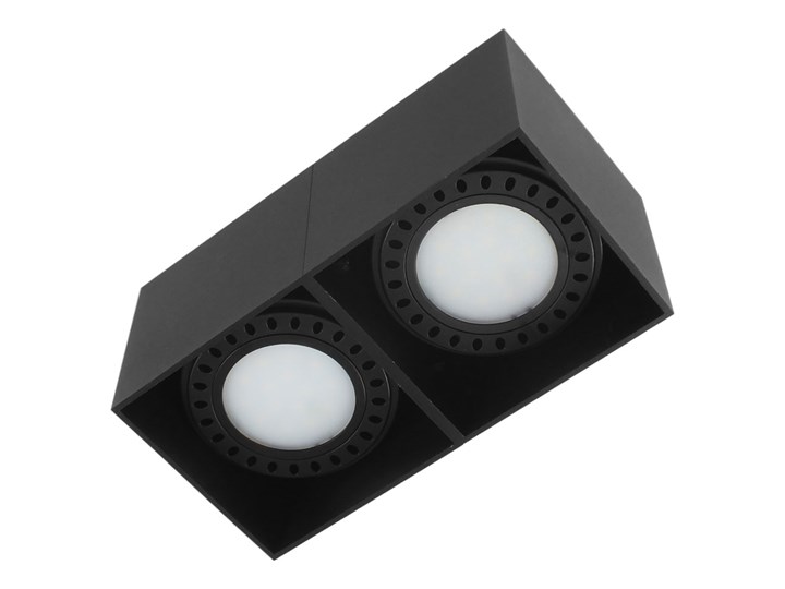 Podwójna oprawa natynkowa sufitowa kwadrat 2x AR111 GU10 czarna Oprawa stropowa Kolor Czarny Oprawa halogenowa Prostokątne Kategoria Oprawy oświetleniowe