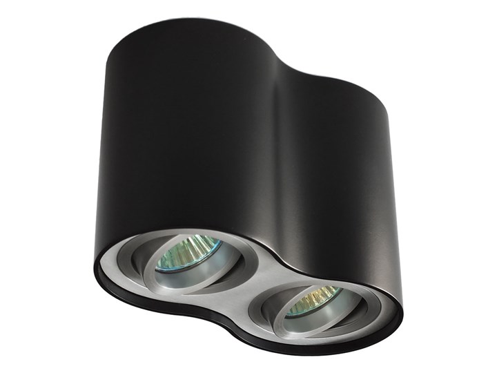 Oprawa podwójna natynkowa okrągła tuba MR16 GU10 czarna czarny mat aluminiowa aluminium wewnętrzna Oprawa halogenowa Okrągłe Oprawa stropowa Oprawa led Kategoria Oprawy oświetleniowe