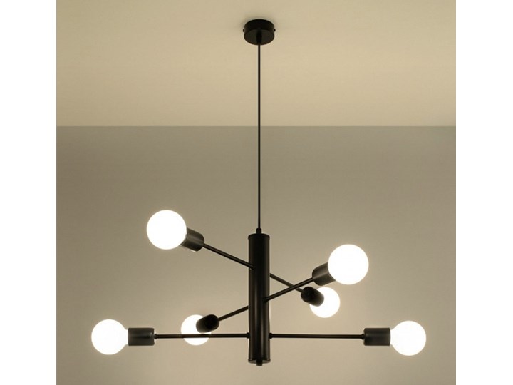 Loftowy żyrandol z regulacją E759-Duomi Metal Lampa inspirowana Kategoria Lampy wiszące Kolor Czarny
