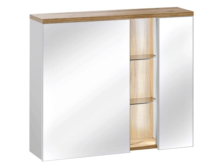 Komplet mebli łazienkowych Monako 4Q 80 cm - Biały połysk Kategoria Zestawy mebli łazienkowych Kolor Beżowy