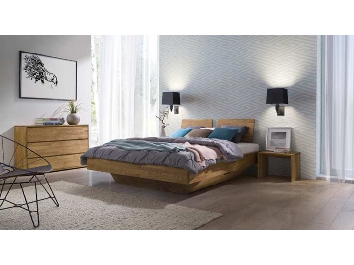 Łóżko dębowe FLOW Style (180x200) Soolido Meble Łóżko drewniane Liczba miejsc Dwuosobowe Drewno Pojemnik na pościel Bez pojemnika