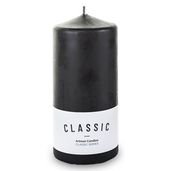 CLASSIC świeca czarna matowa walec, wys. 18 cm