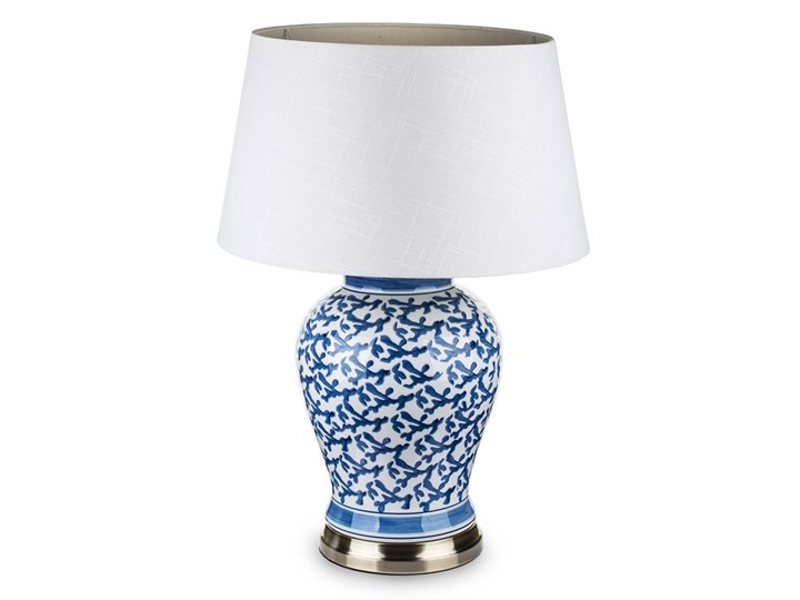 BLUE SMEARS lampa ceramiczna w stylu hampton z białym kloszem, wys. 72 cm
