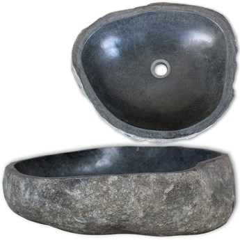 Emaga Umywalka z kamienia rzecznego, owalna, 46-52 cm