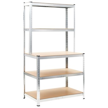 VidaXL Regał magazynowy, srebrny, 100 x 60 x 180 cm, stal i MDF