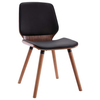 Emaga Krzesła stołowe, 2 szt., czarne, obite sztuczną skórą