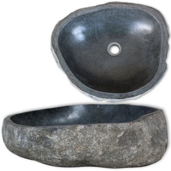 Emaga Umywalka z kamienia rzecznego, owalna, 38-45 cm