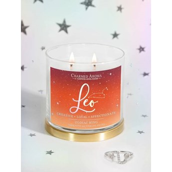 Charmed Aroma sojowa świeca zapachowa z biżuterią 12 oz 340 g Pierścionek - Leo Lew Zodiak