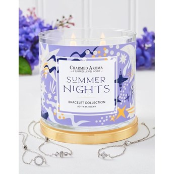 Charmed Aroma sojowa świeca zapachowa z biżuterią 12 oz 340 g Bransoletka - Summer Nights