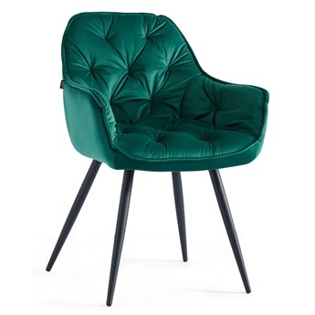 Krzesło tapicerowane DC-9220 zielony welur#56, nogi czarne