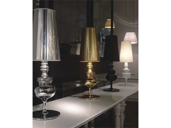 Lampka dekoracyjna z kloszem z tworzywa sztucznego Queen 18 Lampa z abażurem Lampa dekoracyjna Metal Lampa z kloszem Wysokość 52 cm Tworzywo sztuczne Styl Klasyczny
