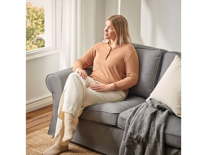 EKTORP Sofa 3-osobowa Styl Nowoczesny Szerokość 218 cm Głębokość 49 cm Głębokość 88 cm Stała konstrukcja Rozkładanie