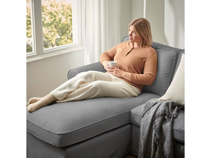 IKEA EKTORP Sofa 3-osobowa z szezlongiem, Remmarn jasnoszary, Szerokość: 252 cm Stała konstrukcja Kategoria Sofy i kanapy Boki Z bokami