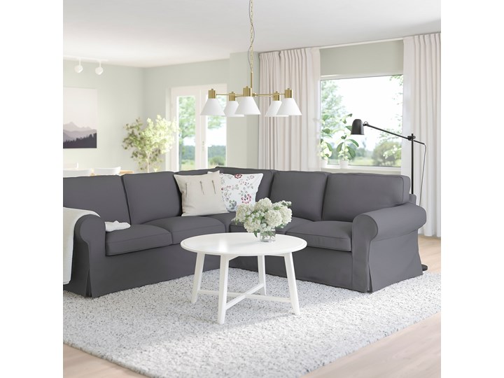 EKTORP Sofa narożna 4-osobowa W kształcie L Stała konstrukcja Nóżki Bez nóżek Szerokość 243 cm Wysokość 45 cm Wysokość 88 cm Funkcje Bez dodatkowych funkcji
