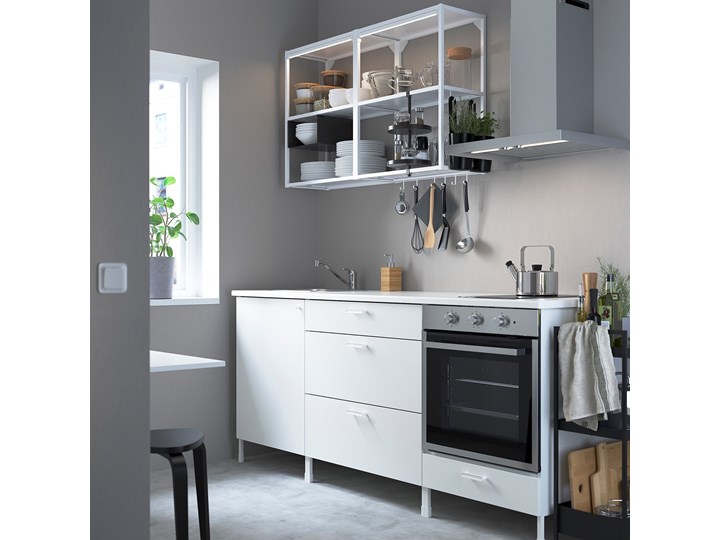 IKEA ENHET Kuchnia, biały, 203x63.5x222 cm