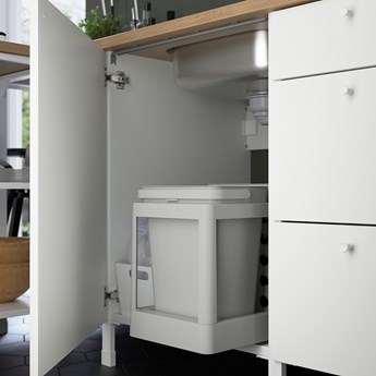 IKEA ENHET Kuchnia, antracyt/biały, 103x63.5x222 cm