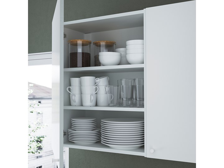 IKEA ENHET Kuchnia, biały, 203x63.5x222 cm Zestawy gotowe Kategoria Zestawy mebli kuchennych