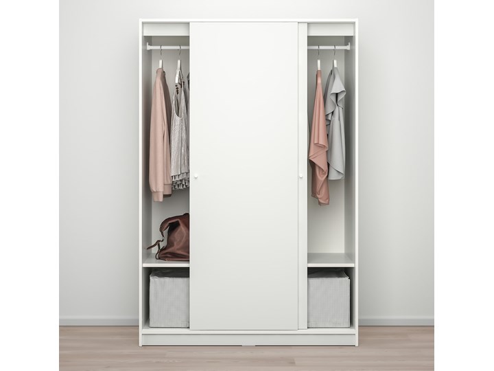 IKEA KLEPPSTAD Szafa z drzwiami przesuwanymi, biały, 117x176 cm Płyta laminowana Kategoria Szafy do garderoby