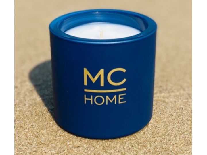 ŚWIECA ZAPACHOWA GRANATOWA SANTAL SENSUAL MC HOME 8X9CM Metal Kolor Granatowy