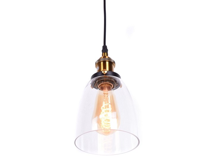LAMPA WISZĄCA ZWIS FABI W1 Lampa przemysłowa Lampa z kloszem Mosiądz Lampa z abażurem Szkło Metal Pomieszczenie Salon