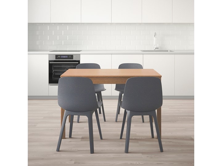 IKEA EKEDALEN / ODGER Stół i 4 krzesła, dąb/niebieski, 120/180 cm Pomieszczenie Jadalnia