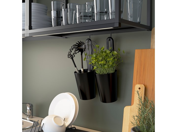 IKEA ENHET Kuchnia, antracyt/biały, 103x63.5x222 cm Kategoria Zestawy mebli kuchennych