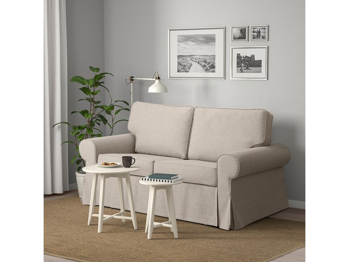 IKEA EVERTSBERG Sofa 2-osobowa rozkładana, z pojemnikiem beżowy, Wysokość łóżka: 29 cm Nóżki Bez nóżek Stała konstrukcja Typ Gładkie