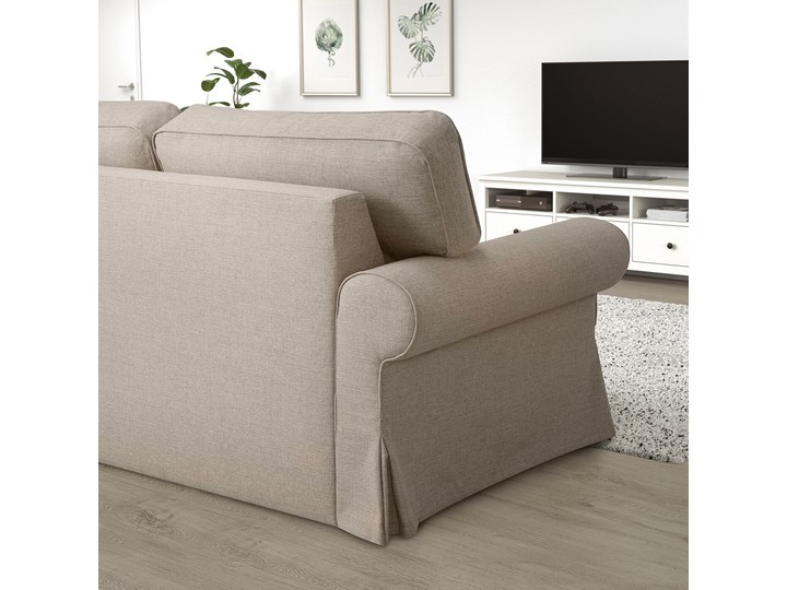 IKEA EVERTSBERG Sofa 2-osobowa rozkładana, z pojemnikiem beżowy, Wysokość łóżka: 29 cm Stała konstrukcja Typ Gładkie
