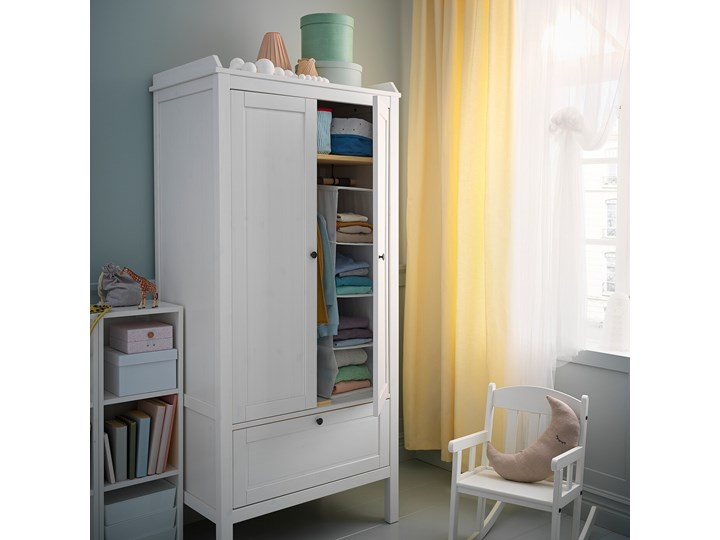 IKEA SUNDVIK Szafa, Biały, 80x50x171 cm Drewno Pomieszczenie Sypialnia Płyta MDF Lustro