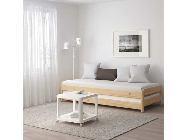 IKEA UTÅKER Łóżko sztaplowane, sosna, 80x200 cm Drewno Kolor Beżowy Podwójne Kategoria Łóżka dla dzieci