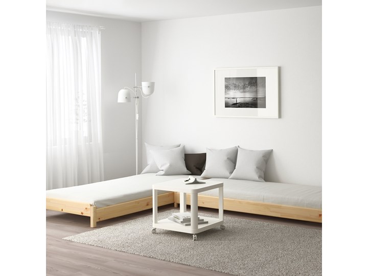 IKEA UTÅKER Łóżko sztaplowane, sosna, 80x200 cm Podwójne Drewno Kolor Beżowy