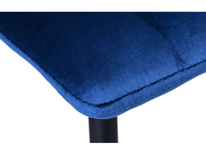 Krzesło tapicerowane Fresno Velvet granatowe Stal Skóra Wysokość 89 cm Metal Głębokość 40 cm Wysokość 44 cm Krzesło inspirowane Tkanina Szerokość 45 cm Pomieszczenie Salon