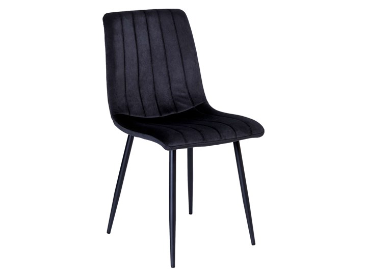 Krzesło tapicerowane Fresno Velvet czarne Skóra Krzesło inspirowane Wysokość 44 cm Stal Wysokość 89 cm Tkanina Głębokość 40 cm Szerokość 45 cm Metal Kolor Czarny