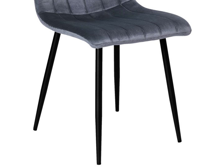 Krzesło tapicerowane Fresno Velvet grafitowe Szerokość 45 cm Skóra Tkanina Krzesło inspirowane Kolor Szary Metal Wysokość 89 cm Głębokość 40 cm Wysokość 44 cm Stal Pomieszczenie Salon
