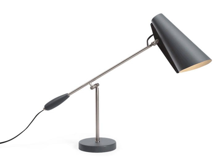 Northern - Birdy Table Lamp - grey / steel - Designerska Lampka na Biurko Kolor Szary Lampa biurkowa Kategoria Lampy biurowe