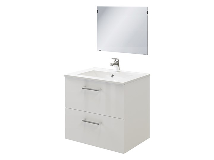 Zestaw szafka pod umywalkę Pyxis 60 cm z lustrem biała Wysokość 55 cm Głębokość 45 cm Wysokość 43 cm Kolor Biały