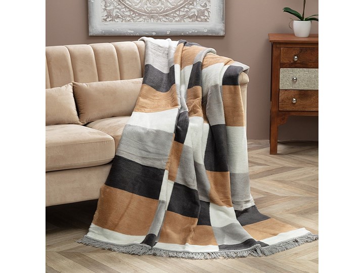 Koc Cotton Cloud 150x200 Retro Mix, 150 x 200 cm 150x200 cm Akryl Pomieszczenie Pokój nastolatka Bawełna Kolor Szary