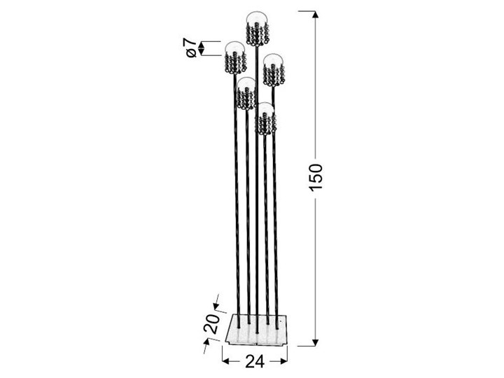 Lampa podłogowa chromowa mat 5xG4 Luxor 54-02818 Kategoria Lampy podłogowe Lampa dekoracyjna Metal Kolor Czarny