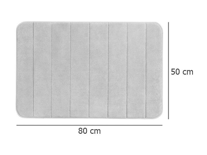 Mata antypoślizgowa do łazienki, piankowy chodnik dekoracyjny - 80 x 50 cm, WENKO 50x80 cm Poliester Prostokątny Kategoria Dywaniki łazienkowe Kolor Szary