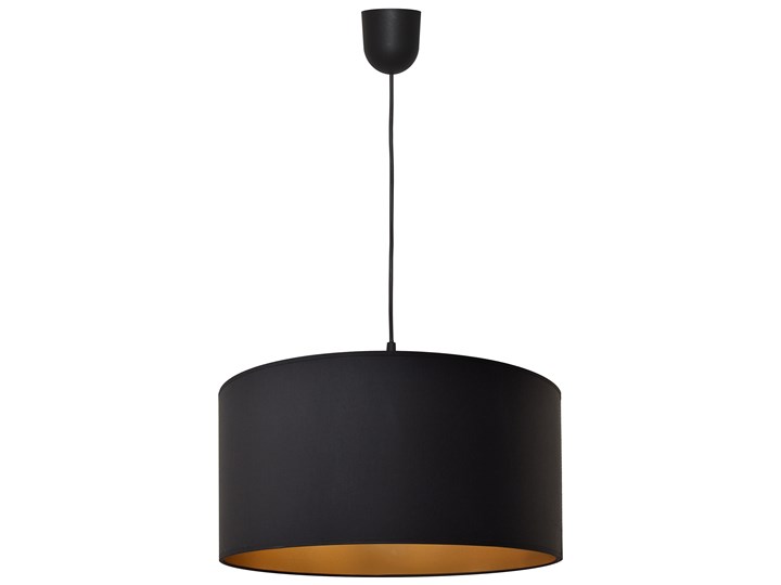 Lampa wisząca pojedyncza ALBA czarno-złota Kategoria Lampy wiszące Tworzywo sztuczne Tkanina Lampa z abażurem Kolor Czarny
