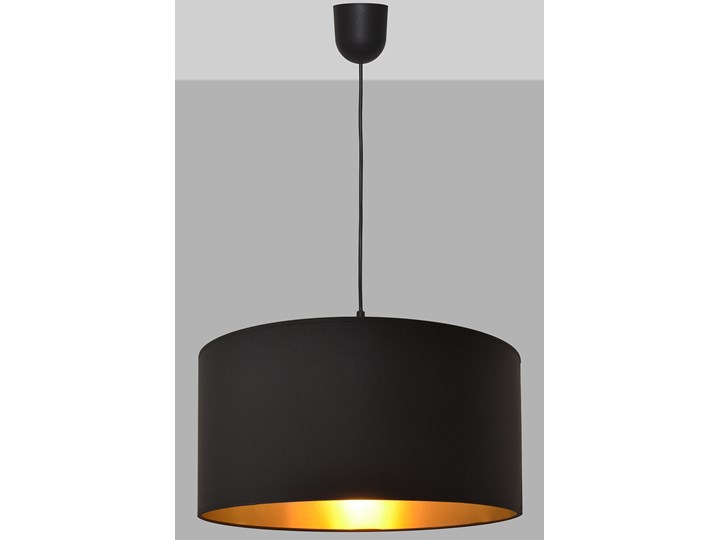 Lampa wisząca pojedyncza ALBA czarno-złota Tworzywo sztuczne Lampa z abażurem Tkanina Kolor Czarny