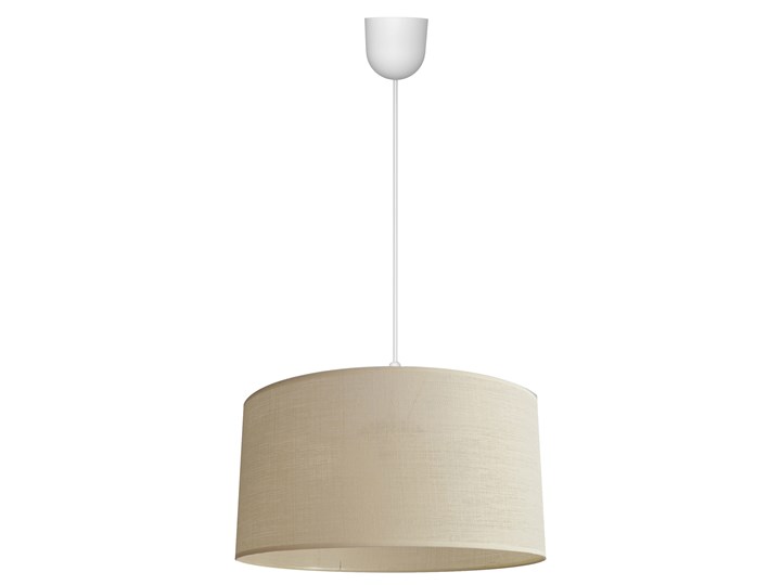 Lampa wisząca pojedyncza ALBA krem struktura Lampa z abażurem Tkanina Tworzywo sztuczne Styl Klasyczny