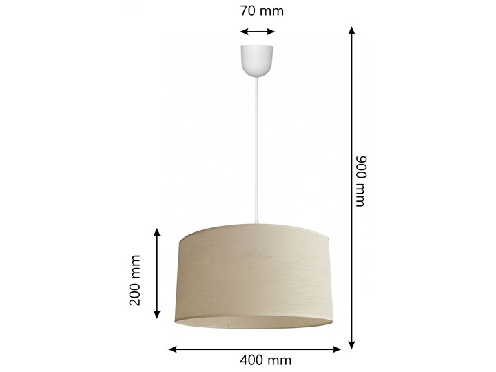 Lampa wisząca pojedyncza ALBA krem struktura Lampa z abażurem Tkanina Tworzywo sztuczne Kolor Beżowy