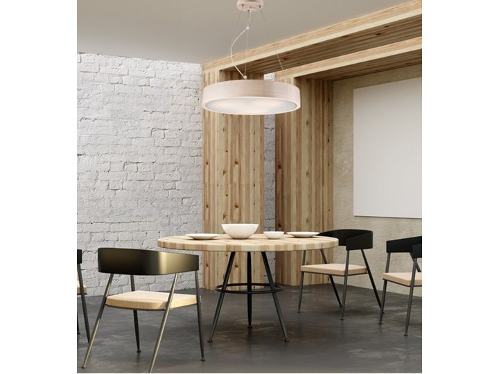 Lampa wisząca 3-punktowy plafon RING - MODERN 47 dąb Szkło Metal Pomieszczenie Sypialnia