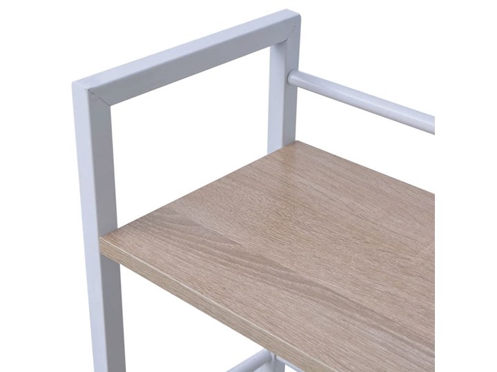 vidaXL Biurko z 4 półkami, dąb Metal Szerokość 120 cm Głębokość 52 cm Płyta MDF Biurko konsola Pomieszczenie Biuro
