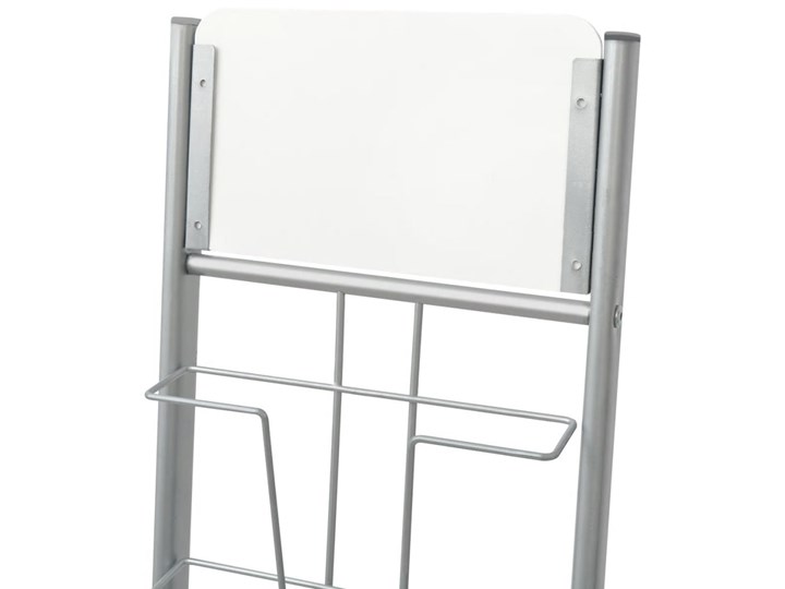 vidaXL Stojak na gazety/czasopisma 38x27x139 cm srebrny A4 Stal Kategoria Gazetniki