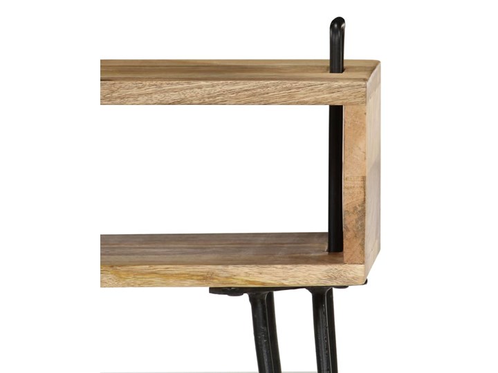 vidaXL Stolik nocny z litego drewna mango, 40 x 34 x 47 cm Drewno Szerokość 40 cm Uniwersalne Głębokość 34 cm Nocne Metal Styl Industrialny
